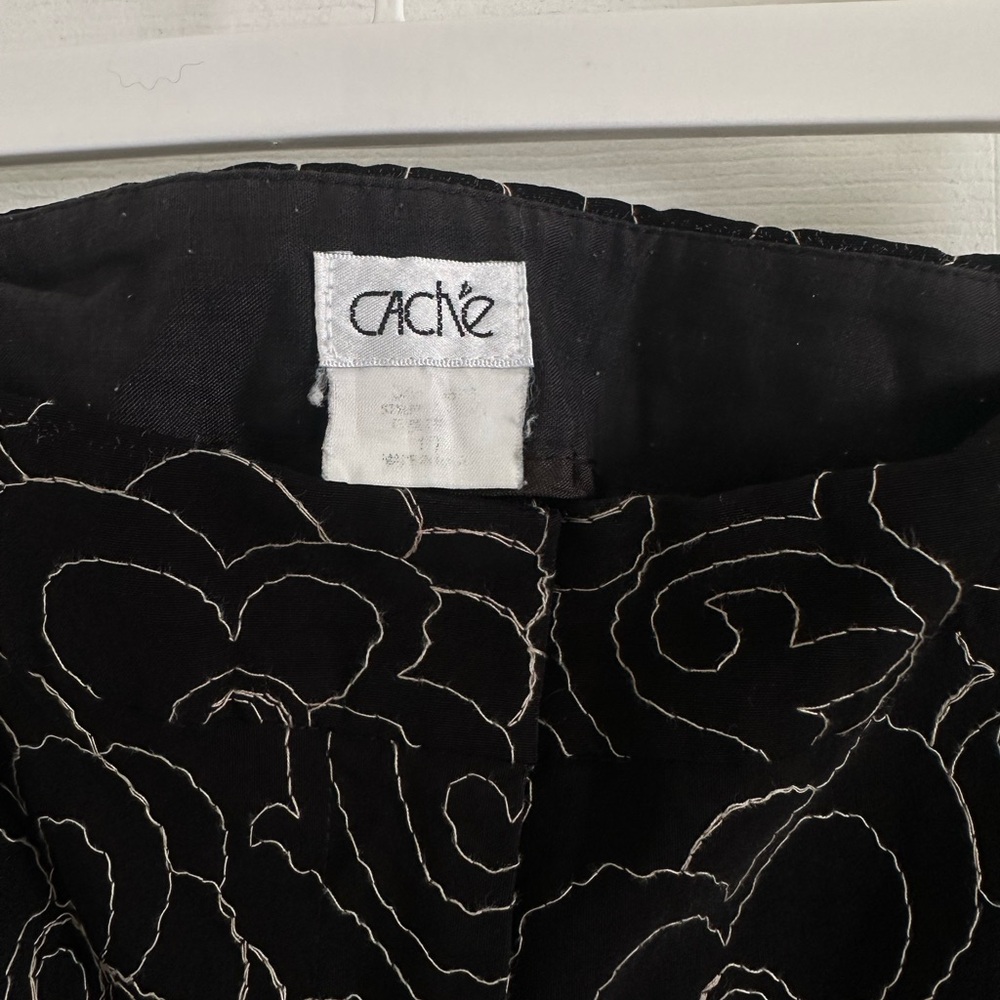 Black Floral Patterned Pants - image 3